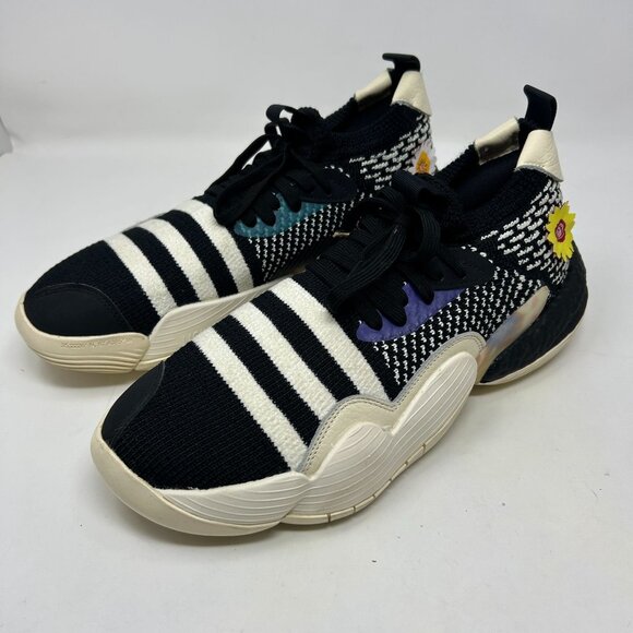Unisex Adidas Trae Young 2 'Flowers' Black Ivory BasketballIG2590 M10.5 / W11.5 - Picture 6 of 9